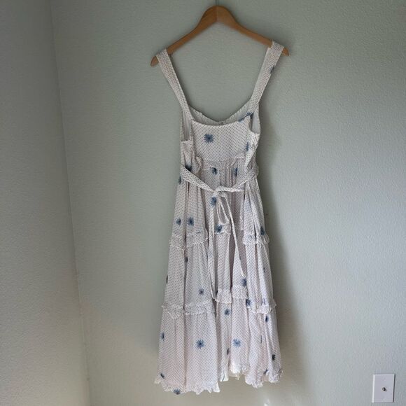 Free People Daisy Chain Midi Dress in Neutral Combo - Picture 11 of 12
